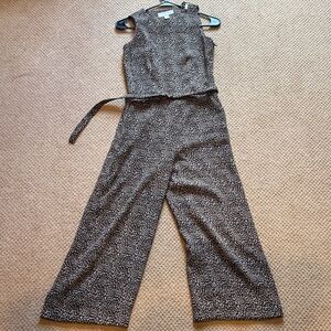 Michael Kors Black and White Patterned Jumpsuit